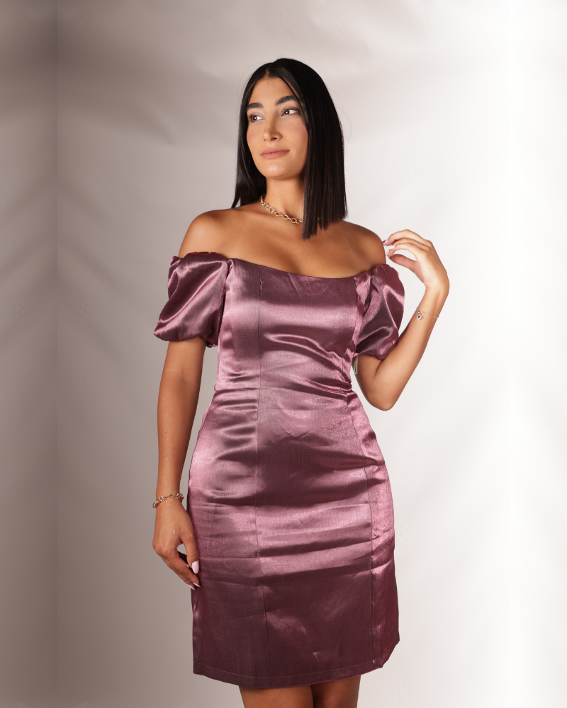 Glamorous Women's Pink Metallic Dress 115008 FE189