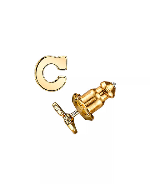 2028 Women's 14K Gold-Dipped Initial Button C Earrings | 2028 In Lebanon