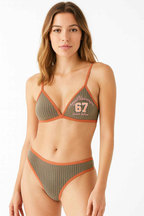 Demar Women's Grey & Orange Lingerie Set | Demar In Lebanon