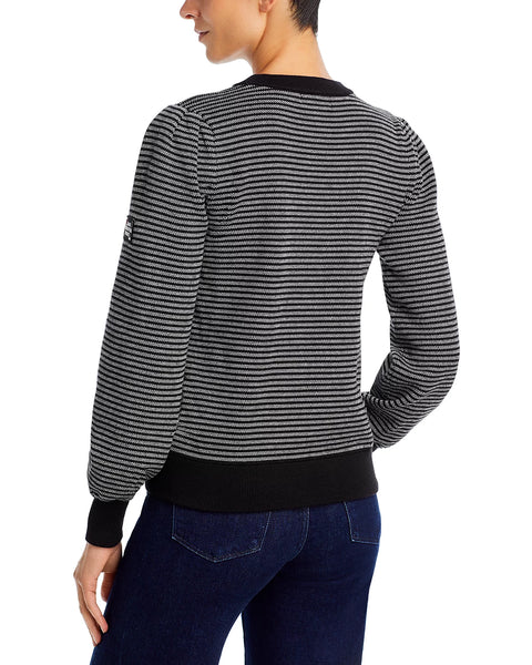 Karl Lagerfeld Paris Women's Black Striped Motif Sweater | Karl Lagerfeld In Lebanon