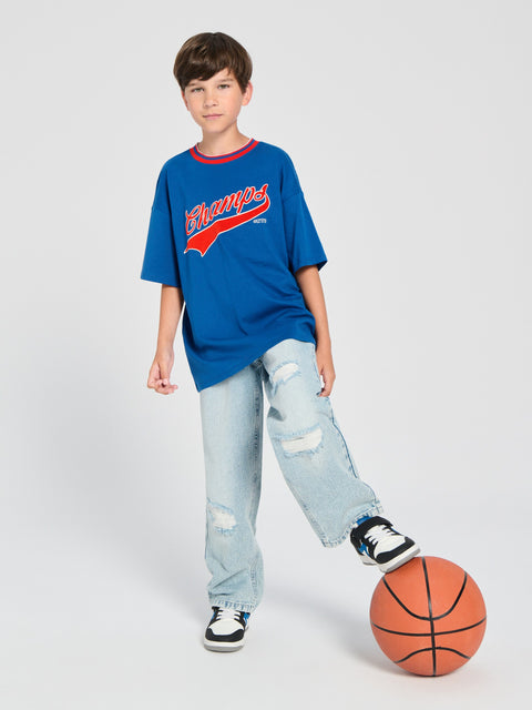 Sinsay Boy's Blue T-Shirt With Slogan | Sinsay In Lebanon