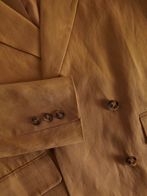 Reserved Women's Tan Oversized Double-Breasted Lyocell Blazer | Reserved In Lebanon