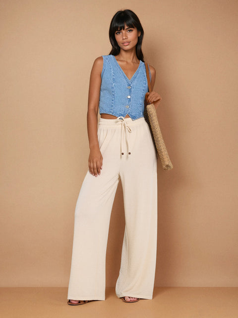 Sinsay Women's Beige Wide Leg Pants | Sinsay in Lebanon