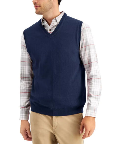 Club Room Men's Navy Blue Vest ABF1321