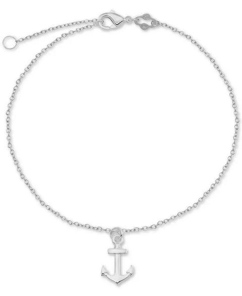 Giani Bernini Women's Silver Anchor Charm Chain Anklet  | Giani Bernini In Lebanon