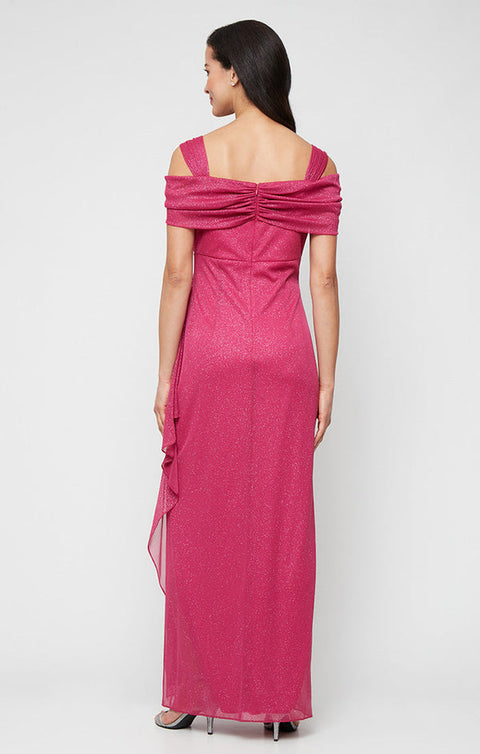 Alex Evenings Women's Fuchsia Petite Long Glitter Formal Evening Dress | Alex Evenings In Lebanon