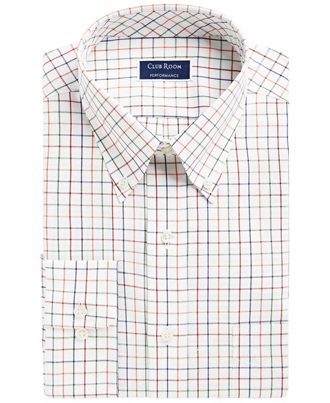 Club Room Men's Multicolor Regular Fit Stretch Tattersall Dress Shirt | Club Room In Lebanon