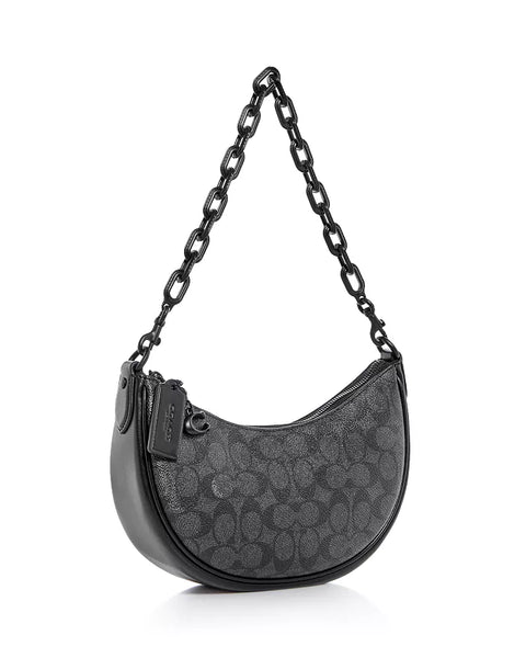 Coach Women's Black Mira Signature Coated Canvas Shoulder Bag |Coach In Lebanon