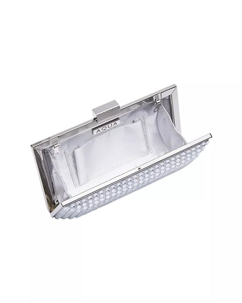 Aqua Women's Silver Crystal Clutch Bag |Aqua In Lebanon