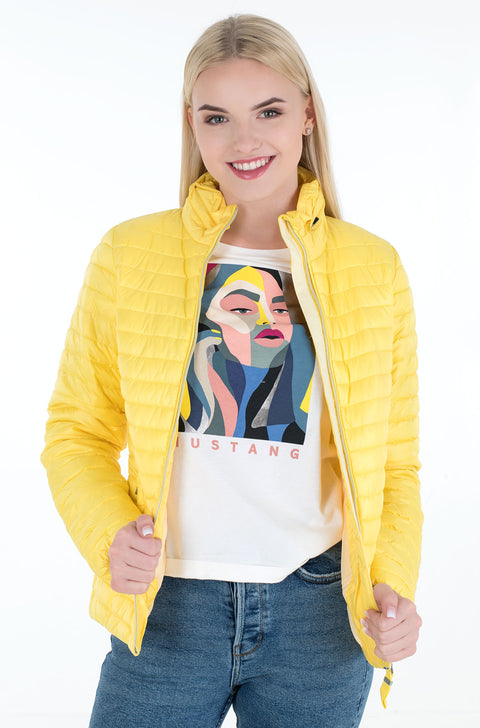 Tom Tailor Women's Yellow Quilted Transitional Jacket|Tom Tailor In Lebanon