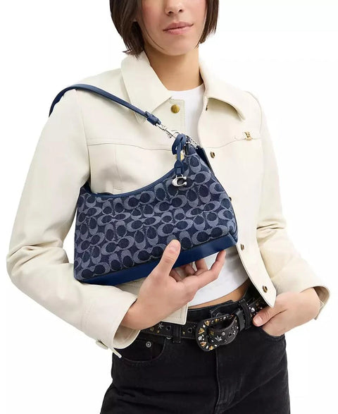Coach Women's Navy  Juliet Small Shoulder Bag 25 in Signature Denim Shoulder Bag | Coach In Lebanon