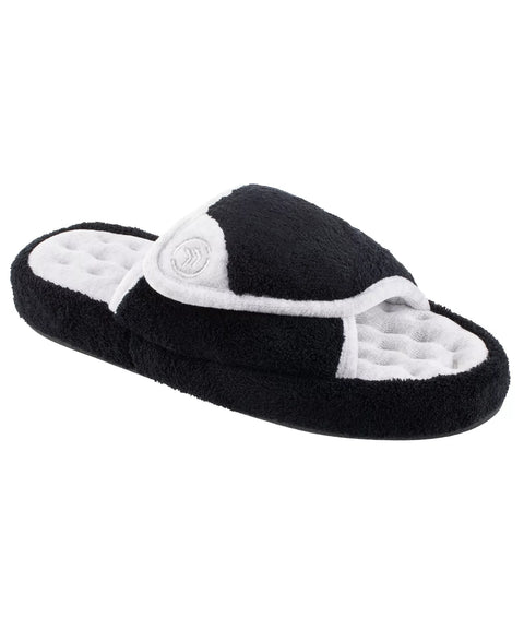 Isotoner Signature Women's Black Microterry Pillowstep Slide Slippers  |Isotoner Signature in Lebanon