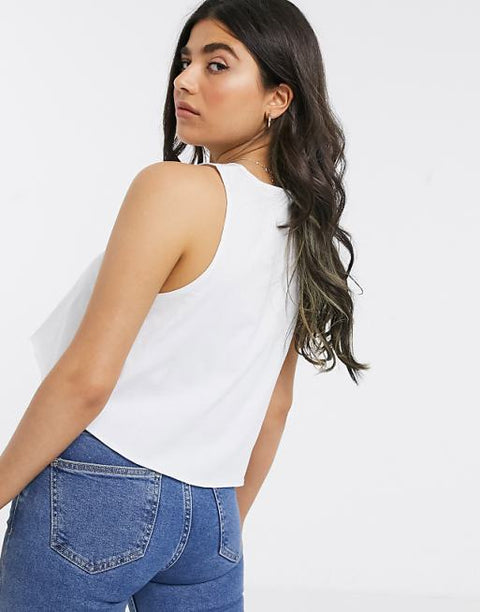 TopShop Women's White Blouse ANF2647