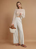 Sinsay Women's Beige Cotton Wide Leg Pants | Sinsay In Lebanon