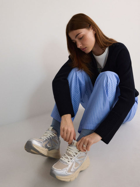 Reserved Women's Off-White & Silver Sneakers | Reserved In Lebanon