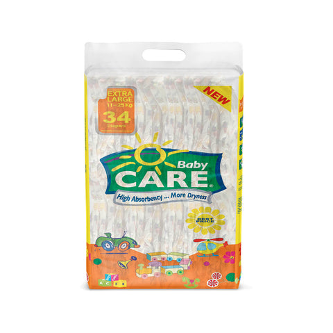 Baby Care 34 Diapers Extra Large 11-25kg
