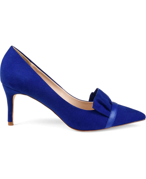 Journee Collection Women's Royal Blue Marek Ruffle Dress Pumps | Journee Collection In Lebanon