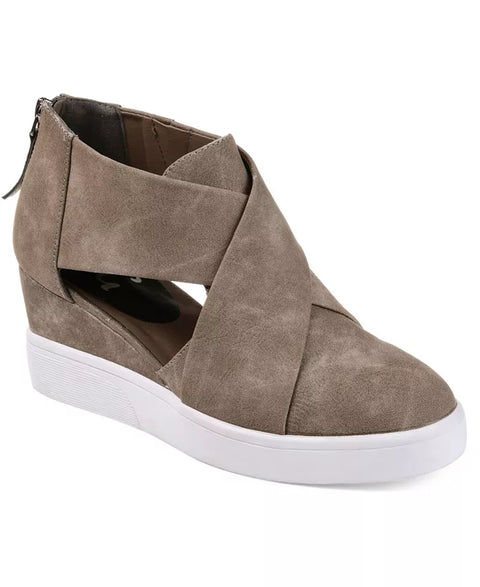Journee Collection Women's Taupe Seena Platform Wedge Shooties | Journee Collection In Lebanon