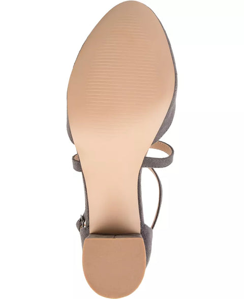 Journee Collection Women's Dark Gray Foster Crisscross Block Heel Sandals | Journee Collection In Lebanon
