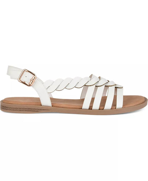 Journee Collection Women's White Solay Sandals | Journee Collection In Lebanon