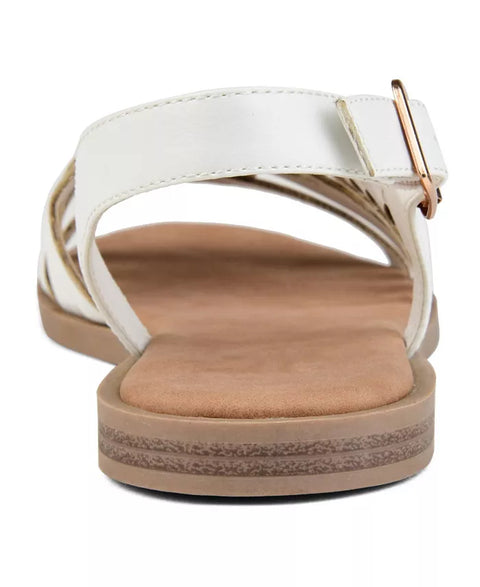 Journee Collection Women's White Solay Sandals | Journee Collection In Lebanon