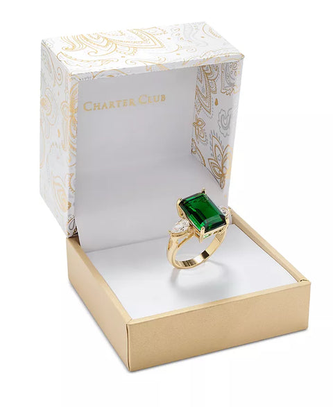 Charter Club Women's Gold Emerald Crystal Ring| Charter Club in Lebanon
