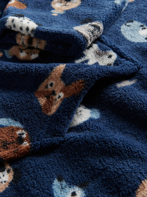 Reserved Boy's Navy Printed Hooded Robe | Reserved In Lebanon