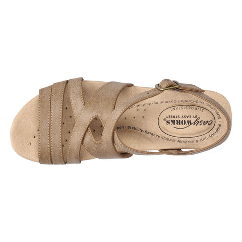 Easy Street Women's Taupe Rosella Slip-Resistant Sandals | Easy Street In Lebanon