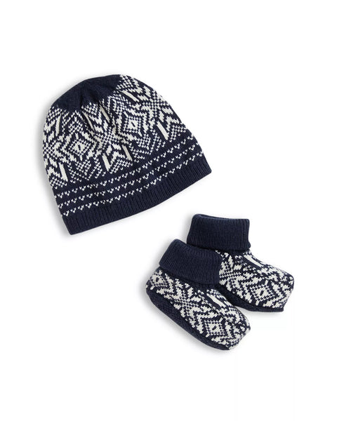Ralph Lauren Baby Boy's Navy & White Hat & Bootie Set | Ralph Lauren In Lebanon