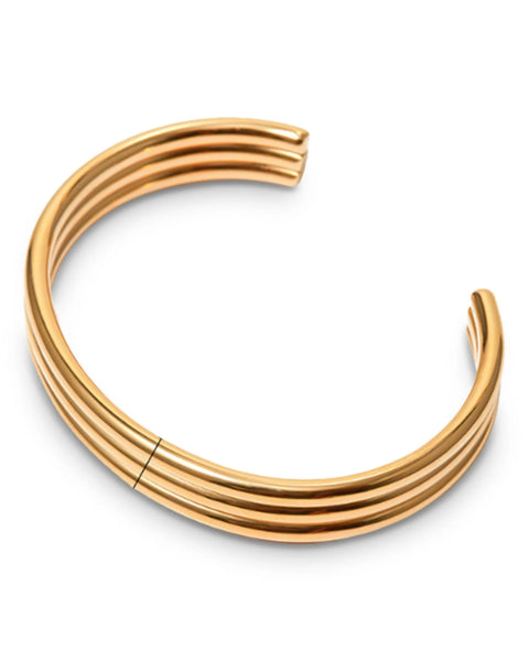 Aqua Women's Gold Thin Ribbed Bracelet | Aqua In Lebanon