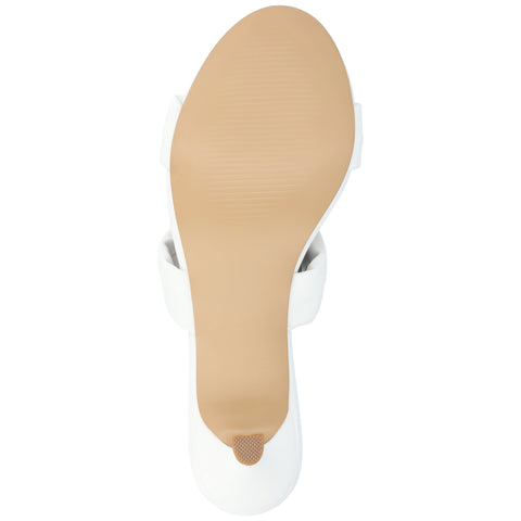 Journee Collection Women's White  Dyllan Kitten Block Heeled Sandals | Journee Collection  in Lebanon