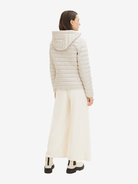 Tom Tailor Women's Silver Quilted Hooded Winter Jacket |Tom Tailor In Lebanon