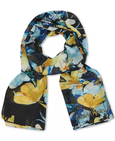 Calvin Klein Women's Floral Print Chiffon Oblong Scarf | Calvin Klein in Lebanon