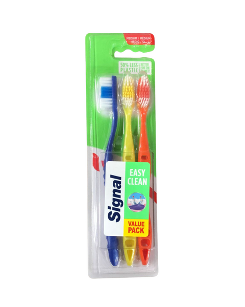 Signal Easy Clean Medium Toothbrush  Value Pack X3