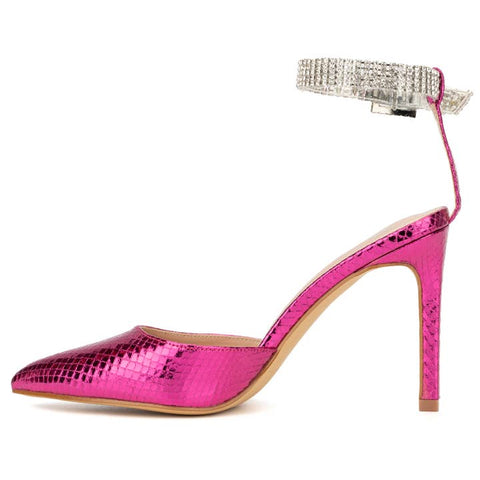 New York & Company Women's Fuchsia Mallory Heeled Sandals | New York & Company In Lebanon