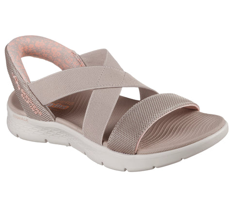Skechers Women's Khaki Slip-ins Go Walk Flex Crossband Liliana Sandals |Skechers In Lebanon