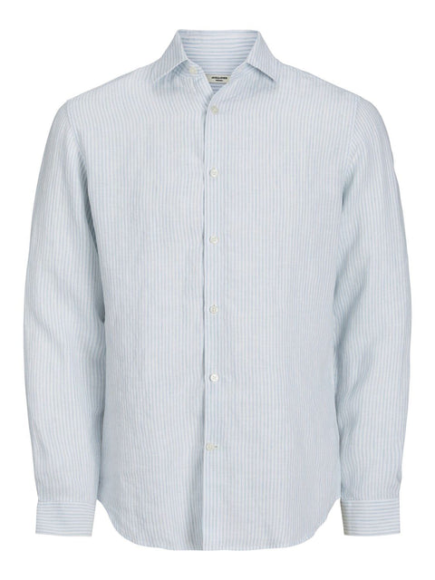 Jack & Jones Men's Chambray Blue Stripe Linen Shirt | Jack & Jones In Lebanon