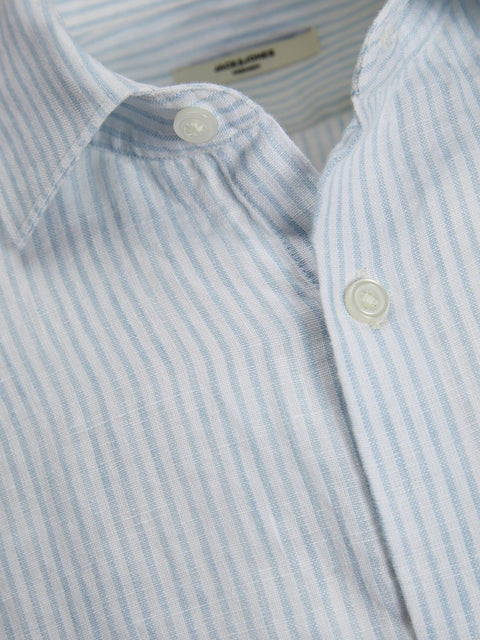 Jack & Jones Men's Chambray Blue Stripe Linen Shirt | Jack & Jones In Lebanon