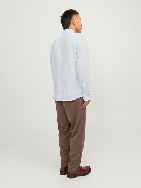 Jack & Jones Men's Chambray Blue Stripe Linen Shirt | Jack & Jones In Lebanon