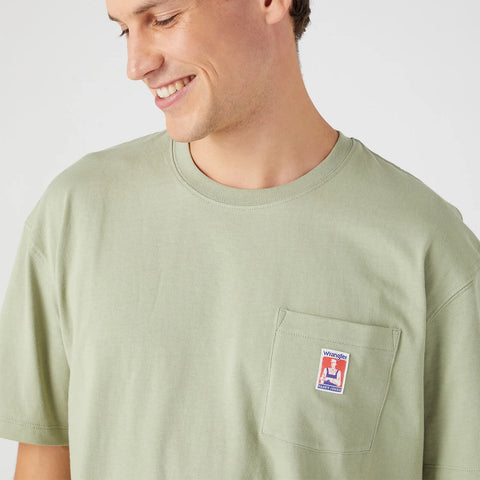 Wrangler Men's Light Green Casey Jones Pocket T-Shirt | Wrangler In Lebanon