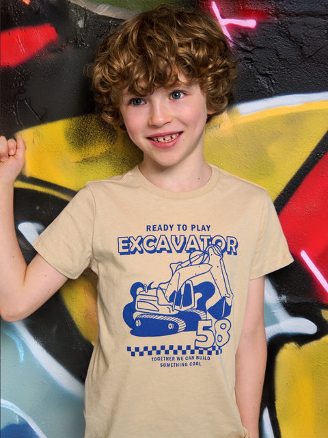 Sinsay Boys Beige Excavator Graphic T-Shirt | Sinsay in Lebanon