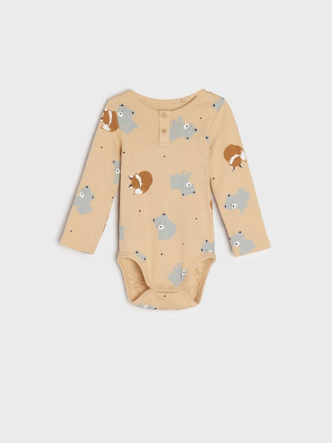 Sinsay Baby Boy's Brown Long-Sleeve Bodysuit ANFK917