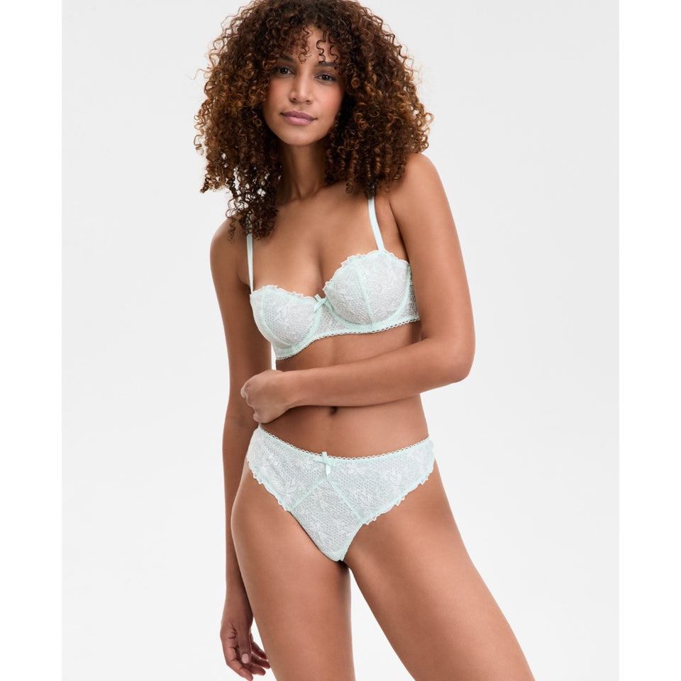 I.N.C. International Concepts Women's Mint Green Lace Balconette Underwire Bra