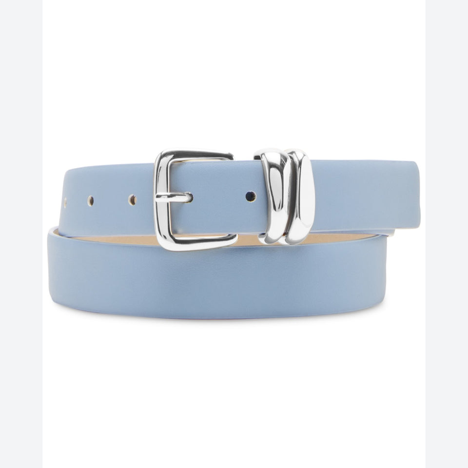 Steve Madden Women's Light Blue Leather Belt