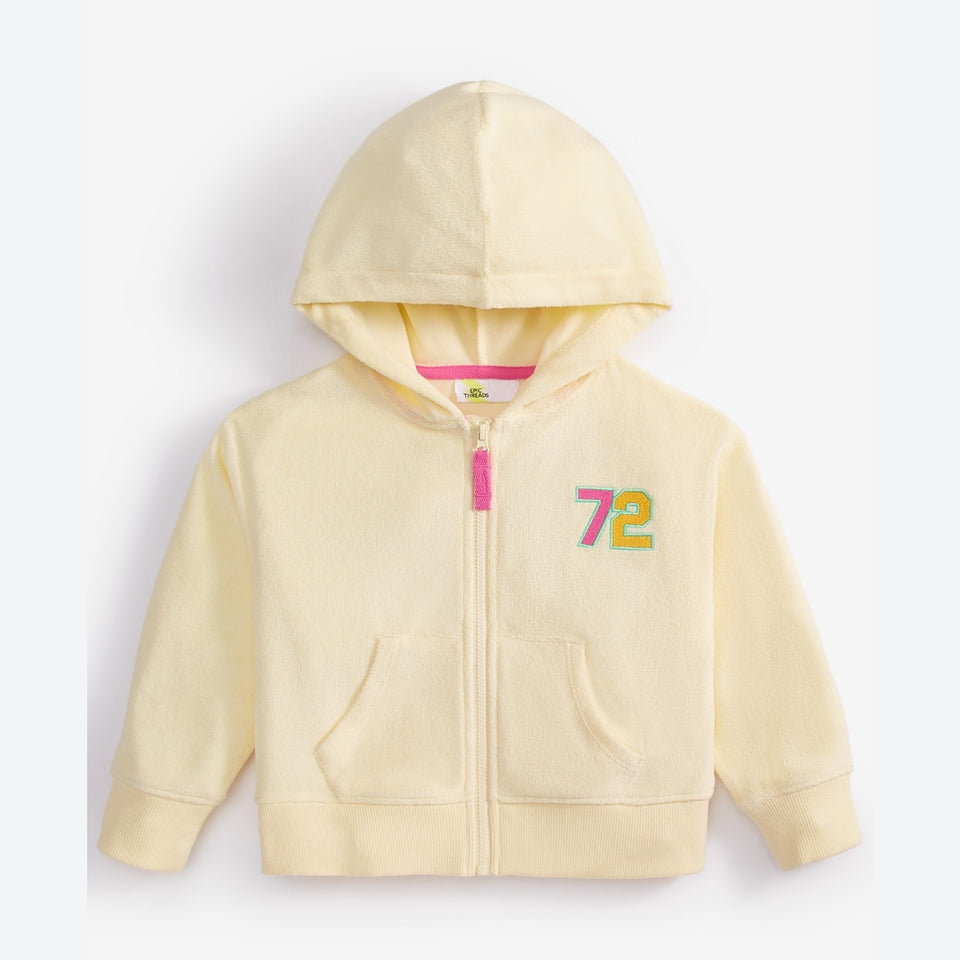 Epic Threads Girl's Yellow Beach Expert Zip-up Jacket