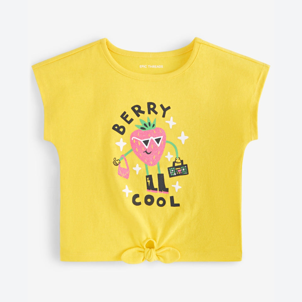 Epic Threads Girl's Yellow " Berry Cool " Print T-Shirt