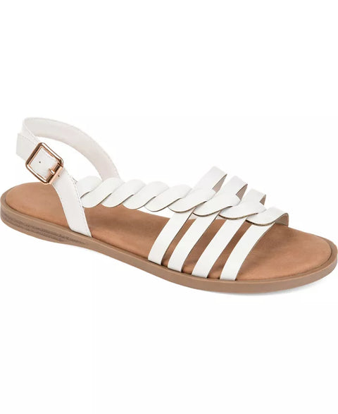 Journee Collection Women's White Solay Sandals | Journee Collection In Lebanon