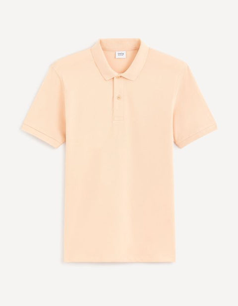 Celio Men's Beige Cotton piqué Polo T-Shirt | Celio In Lebanon