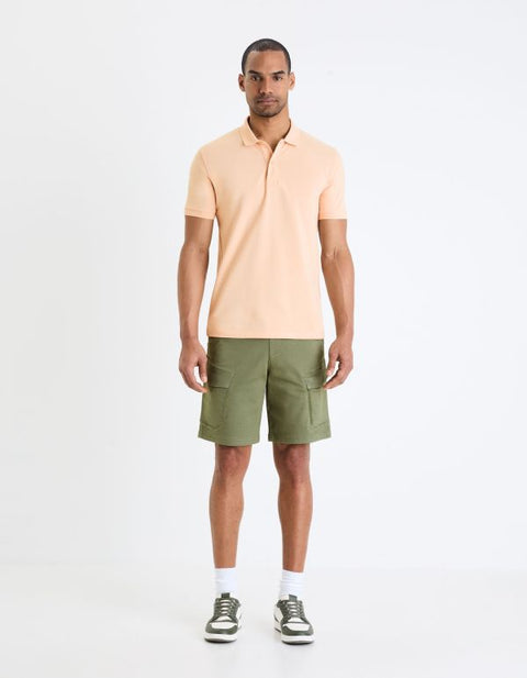 Celio Men's Beige Cotton piqué Polo T-Shirt | Celio In Lebanon