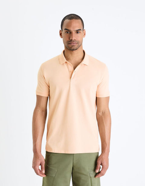 Celio Men's Beige Cotton piqué Polo T-Shirt | Celio In Lebanon